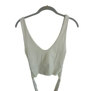 Zara White Crop Top Tying Waist Size S